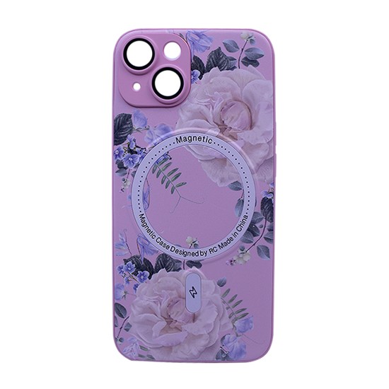 Flower Design Magnetic Case for Apple iPhone 13 Pink Flower Design Magnetic Case for Apple iPhone 13 Pink